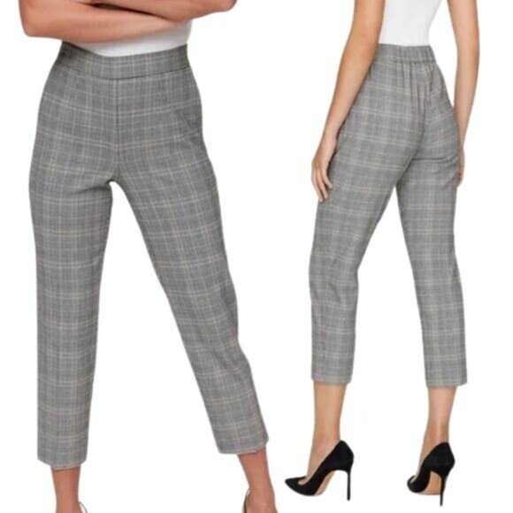 Aritzia Babaton Conan Pull On Plaid Crop Pant Size 2 - Picture 1 of 8